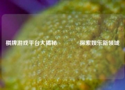 棋牌游戏平台大揭秘🏅探索娱乐新领域