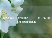 德乙最新比分积分榜排名🥉积分榜、球队表现与比赛结果