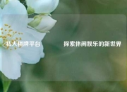 私人棋牌平台👉探索休闲娱乐的新世界
