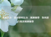 竞彩比分⚽足球即时比分⚽预测推荐⚽如何进行高效预测推荐