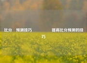 比分⚽预测技巧🎖️提高比分预测的技巧