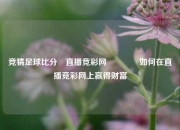 竞猜足球比分⚽直播竞彩网👍如何在直播竞彩网上赢得财富