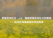 竞猜足球比分⚽g448⚾揭秘竞猜足球比分的奥秘——如何在海量数据中找到胜算