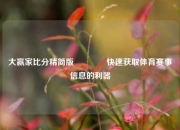 大赢家比分精简版🌈快速获取体育赛事信息的利器