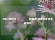 韩K联赛程比分👉韩国K联赛程与比分更新指南