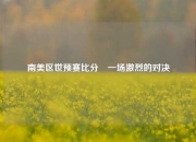 南美区世预赛比分⚾一场激烈的对决