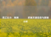 荷乙比分⚽预测👍把握关键信息与数据分析