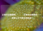 正规平台棋牌网🌈正规平台棋牌网——探索公平与娱乐的桥梁