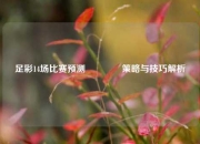 足彩14场比赛预测🏅策略与技巧解析