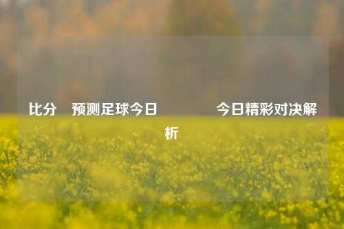 比分⚽预测足球今日🏀今日精彩对决解析