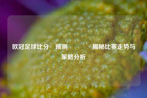 欧冠足球比分⚽预测🥈揭秘比赛走势与策略分析
