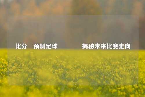 比分⚽预测足球🥈揭秘未来比赛走向