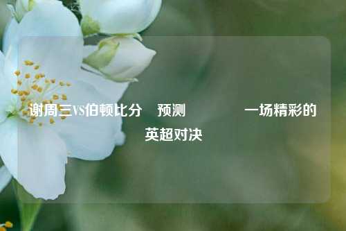 谢周三VS伯顿比分⚽预测🏅一场精彩的英超对决