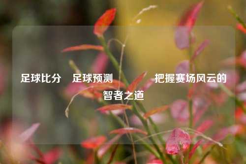 足球比分⚽足球预测🌈把握赛场风云的智者之道