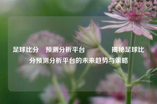 足球比分⚽预测分析平台🏅揭秘足球比分预测分析平台的未来趋势与策略
