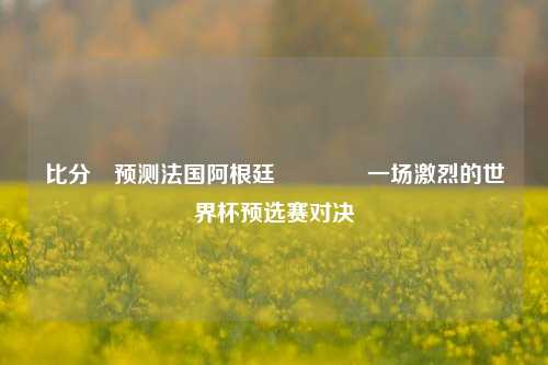 比分⚽预测法国阿根廷👍一场激烈的世界杯预选赛对决