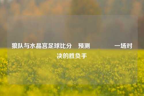 狼队与水晶宫足球比分⚽预测👈一场对决的胜负手