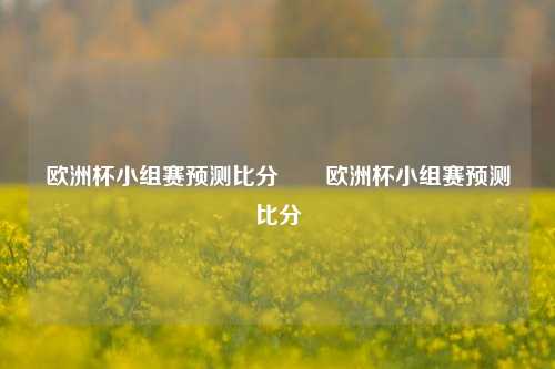 欧洲杯小组赛预测比分⚽⚽欧洲杯小组赛预测比分