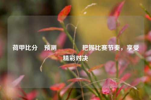 荷甲比分⚽预测👍把握比赛节奏，享受精彩对决