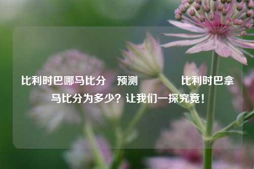 比利时巴哪马比分⚽预测👉比利时巴拿马比分为多少？让我们一探究竟！