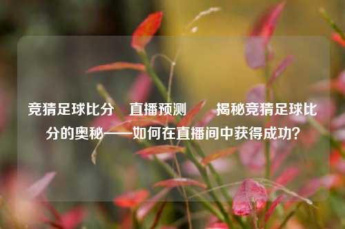 竞猜足球比分⚽直播预测✌️揭秘竞猜足球比分的奥秘——如何在直播间中获得成功？