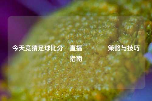 今天竞猜足球比分⚽直播🏐策略与技巧指南