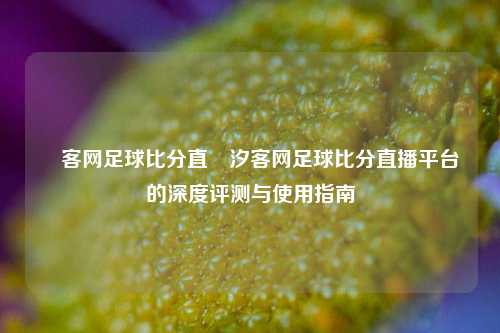 湩客网足球比分直⚽汐客网足球比分直播平台的深度评测与使用指南