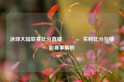 冰球大陆联赛比分直播🥈实时比分与精彩赛事解析