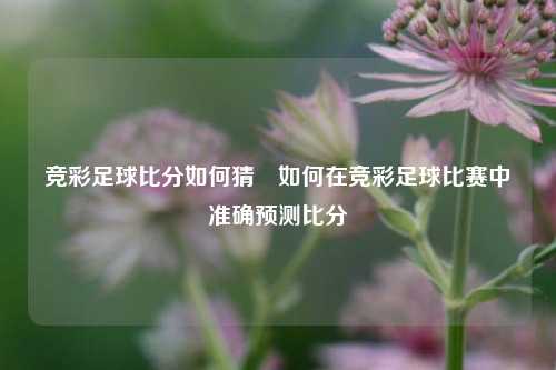竞彩足球比分如何猜⚾如何在竞彩足球比赛中准确预测比分