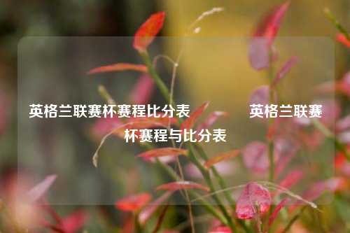 英格兰联赛杯赛程比分表🥉英格兰联赛杯赛程与比分表