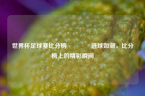 世界杯足球赛比分榜🏐进球如潮，比分榜上的精彩瞬间