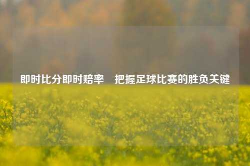 即时比分即时赔率⚽把握足球比赛的胜负关键