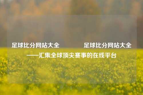 足球比分网站大全🏅足球比分网站大全——汇集全球顶尖赛事的在线平台