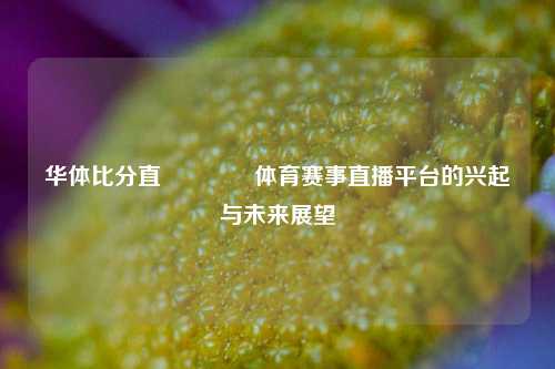 华体比分直👈体育赛事直播平台的兴起与未来展望