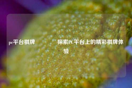 pc平台棋牌🏆探索PC平台上的精彩棋牌体验