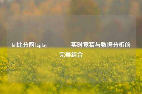 lol比分网1zplay🏐实时竞猜与数据分析的完美结合