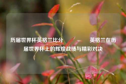 历届世界杯英格兰比分🎖️英格兰在历届世界杯上的辉煌战绩与精彩对决