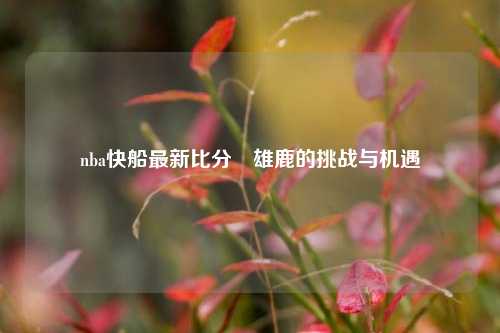 nba快船最新比分⚾雄鹿的挑战与机遇