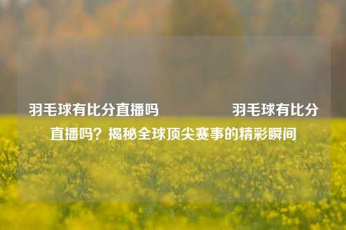羽毛球有比分直播吗🎖️羽毛球有比分直播吗？揭秘全球顶尖赛事的精彩瞬间