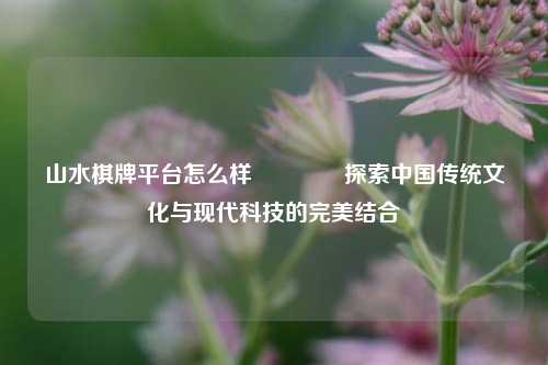 山水棋牌平台怎么样🥈探索中国传统文化与现代科技的完美结合