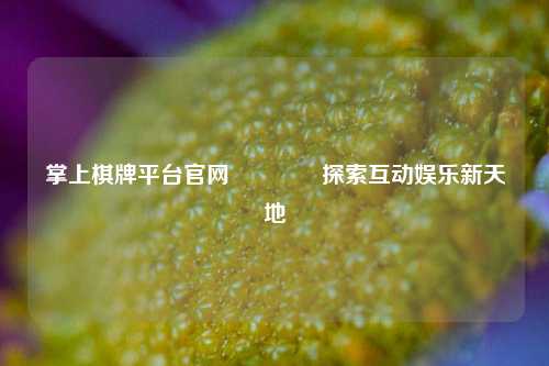 掌上棋牌平台官网🏀探索互动娱乐新天地