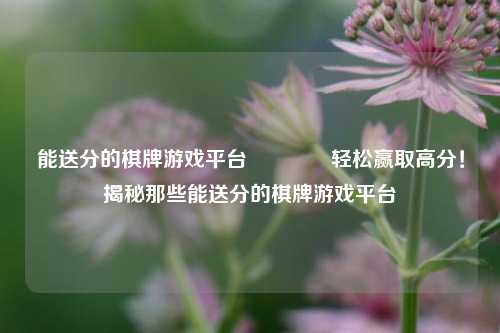 能送分的棋牌游戏平台👈轻松赢取高分！揭秘那些能送分的棋牌游戏平台