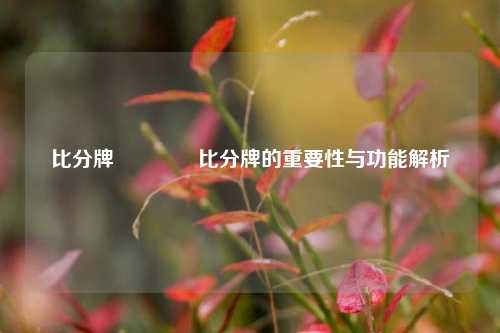 比分牌🏆比分牌的重要性与功能解析