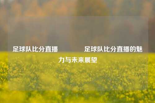 足球队比分直播🏐足球队比分直播的魅力与未来展望