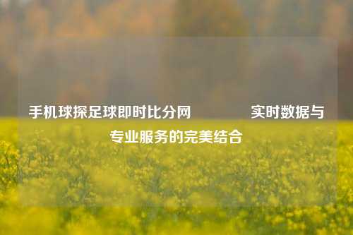 手机球探足球即时比分网🏀实时数据与专业服务的完美结合