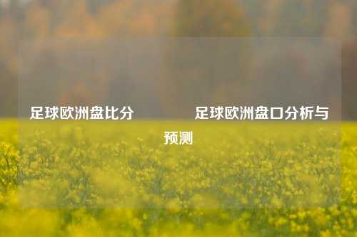 足球欧洲盘比分👈足球欧洲盘口分析与预测