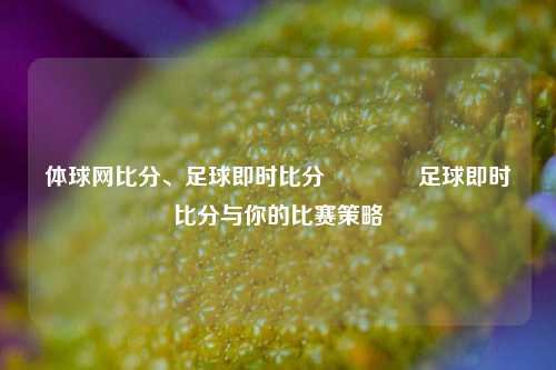 体球网比分、足球即时比分🏆足球即时比分与你的比赛策略