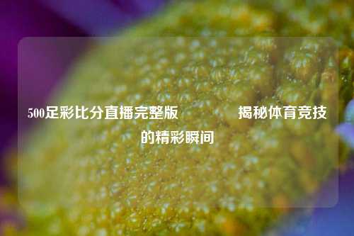 500足彩比分直播完整版🥉揭秘体育竞技的精彩瞬间
