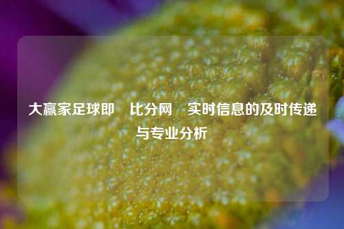大赢家足球即時比分网⚽实时信息的及时传递与专业分析