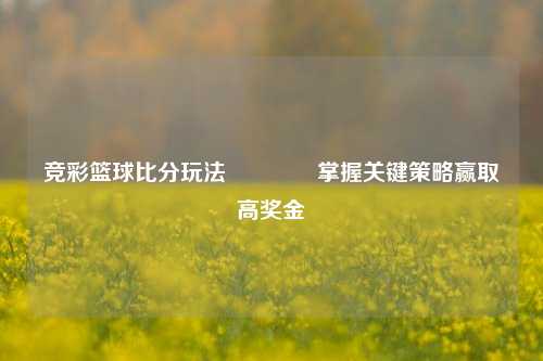 竞彩篮球比分玩法👈掌握关键策略赢取高奖金